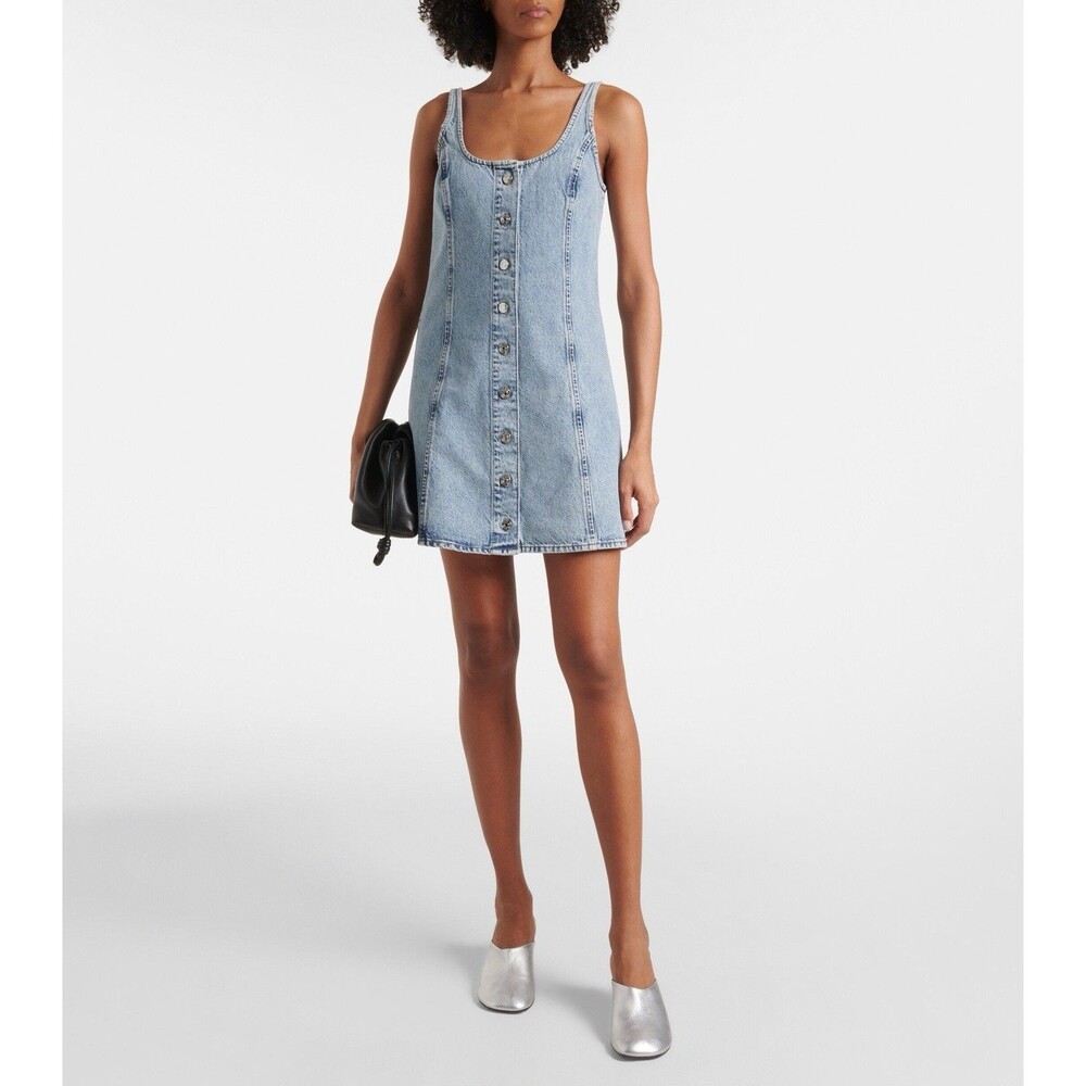 NWT FRAME The Shift Denim Dress Light Blue Wash Size 6